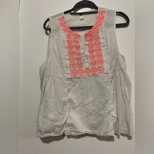 Old Navy Sleeveless Top with Orange Embroidery
